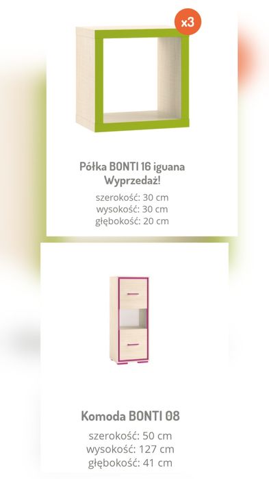 Komplet mebli młodzieżowych system Bonti