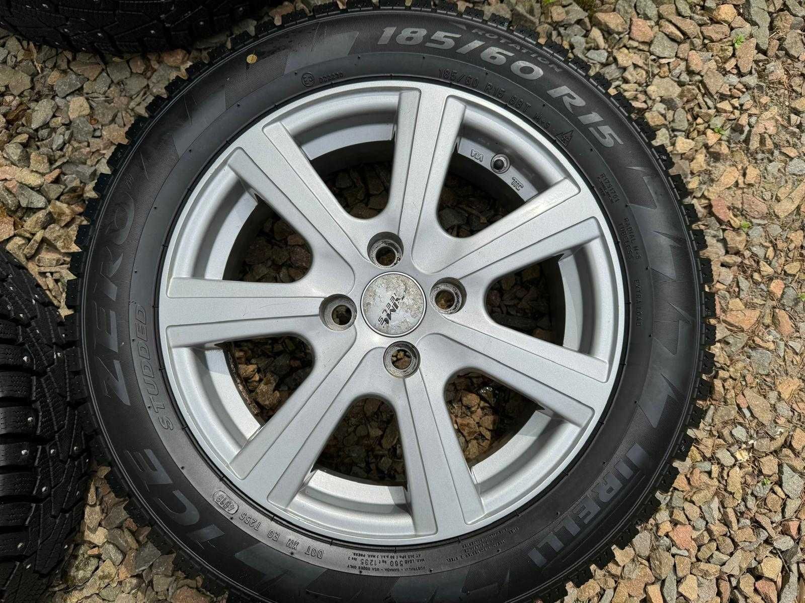 Felgi Alu PRIMO WHEELS 185/60 R15 + opony na lód PIRELLI ICE ZERO