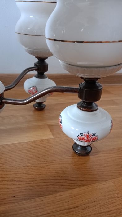 Żyrandol porcelanowy PRL Polam