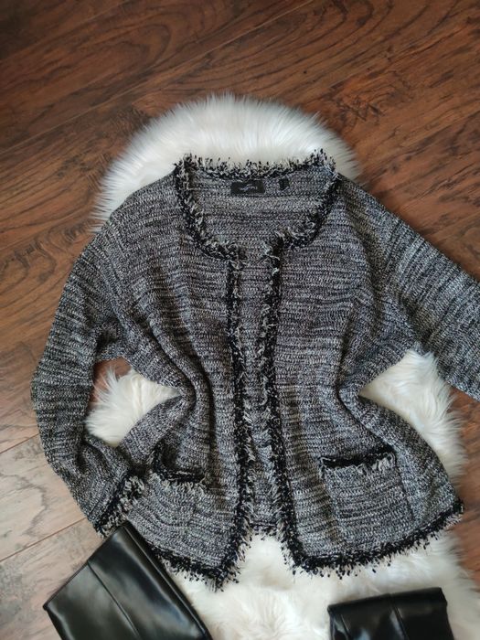 Tweedowy Ciepły sweterek rozmiar xxl 3XL