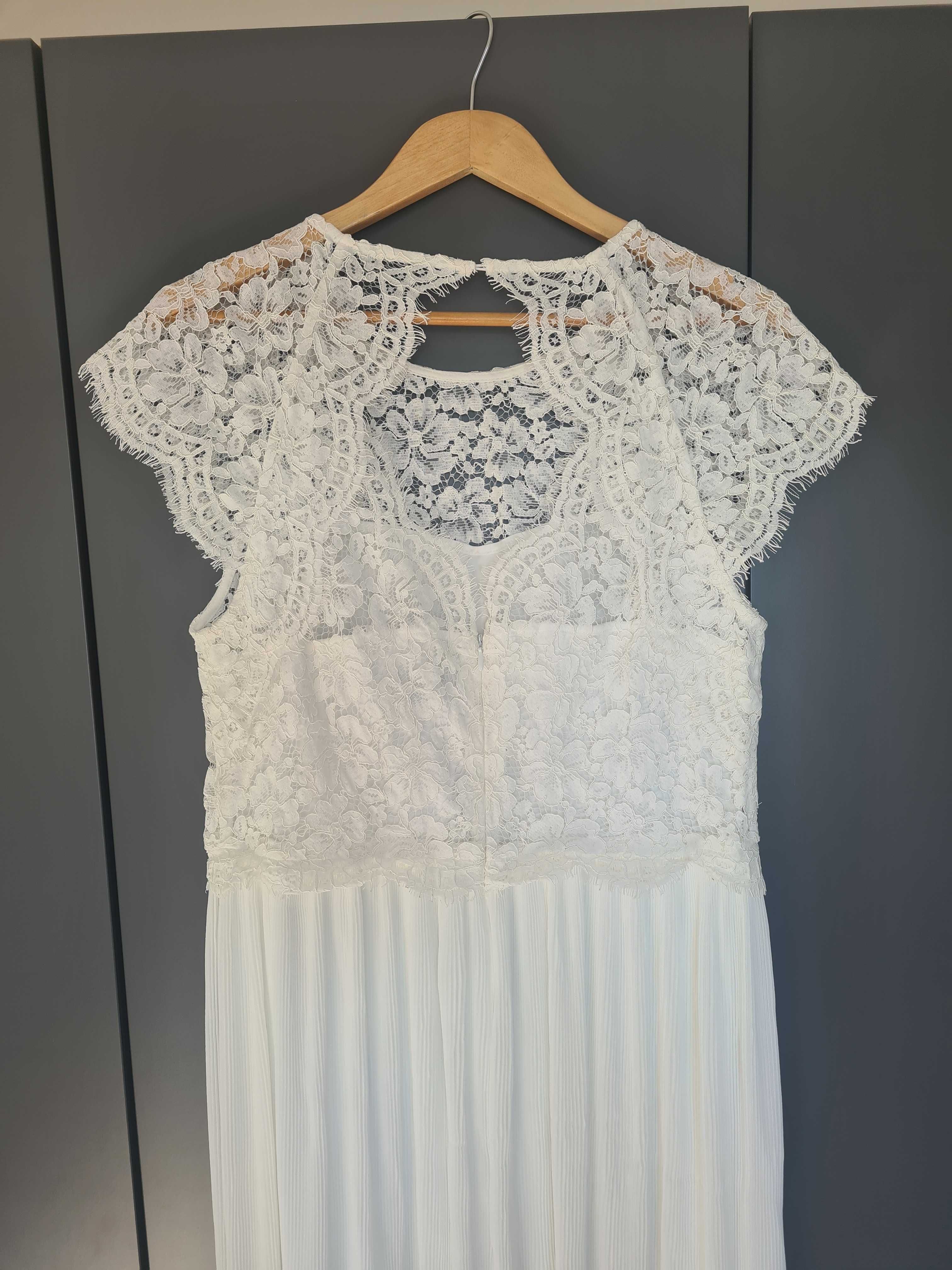 Sukienka ślubna letnia styl boho długa r 42