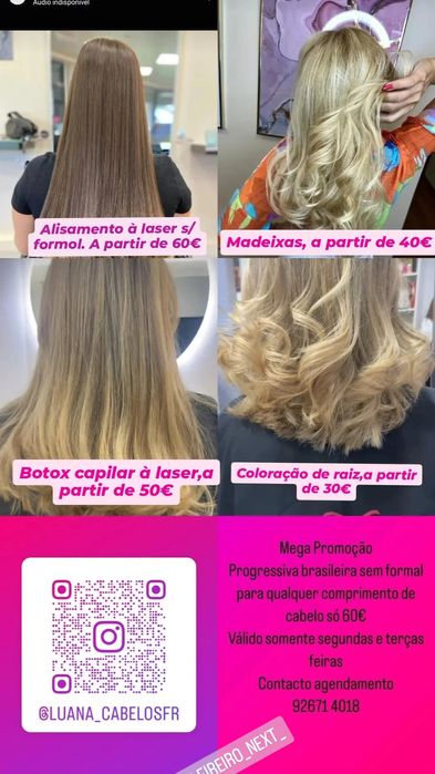 Cabeleireira com atendimento no espaço em portela de Sintra ou a domic