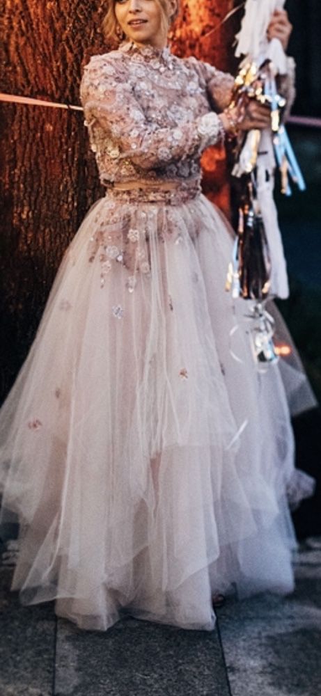 Piękna suknia ślubna projektu Sylwii Kopczyńskiej model Dolce XS/S