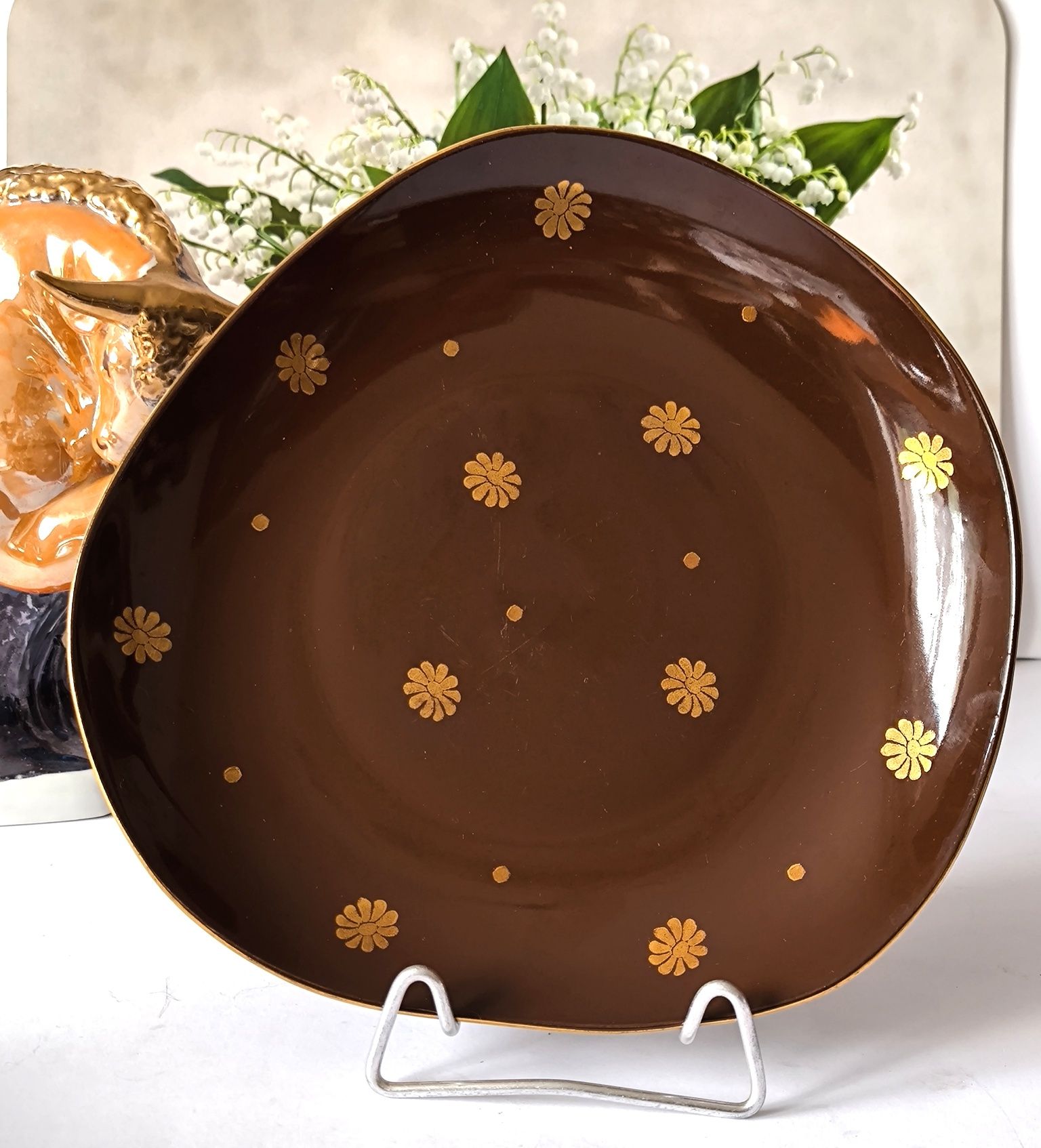 Garnitur deserowy Pruszków Ryszard piękny stary porcelit  1+6