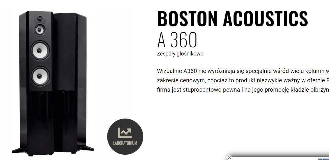 Kolumna Boston Acoustics A360 ZAMIANA telefon konsola iPhone głośnik