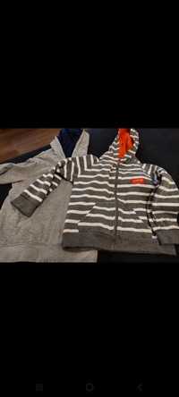 Dwupak bluza z kapturem 110 sweterek szary