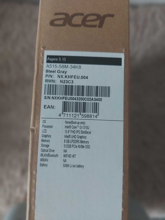 Ноутбук Acer Aspire 5 A515-58M-34K8 (Steel Gray) (NX.KHFEU.004)