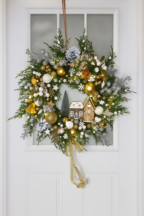 Wianek na drzwi Boże Narodzenie, wianek świąteczny