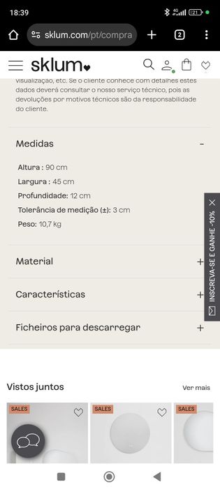 Espelho/armário sklum novo ainda na caixa