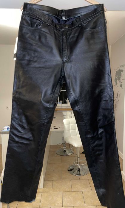 Spodnie motocyklowe skórzane męskie rozmiar 52