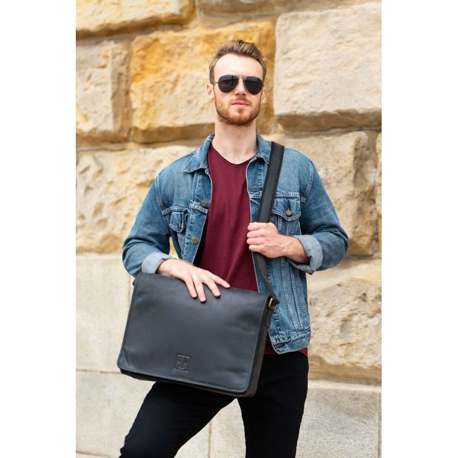 torba męska na ramię vintage paolo peruzzi t-06-bl