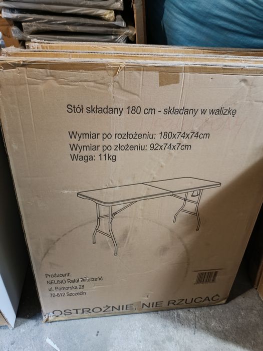 Duży Stół Składany 180 cm - Składany w Walizkę