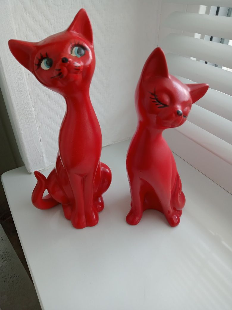 Ceramiczne kotki z PRL-u
