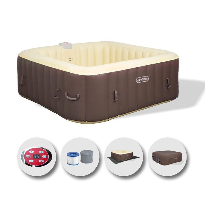EASE.ZONE Basen Spa Pool 3 z hydromasażem Kwadrat 185X185X65,