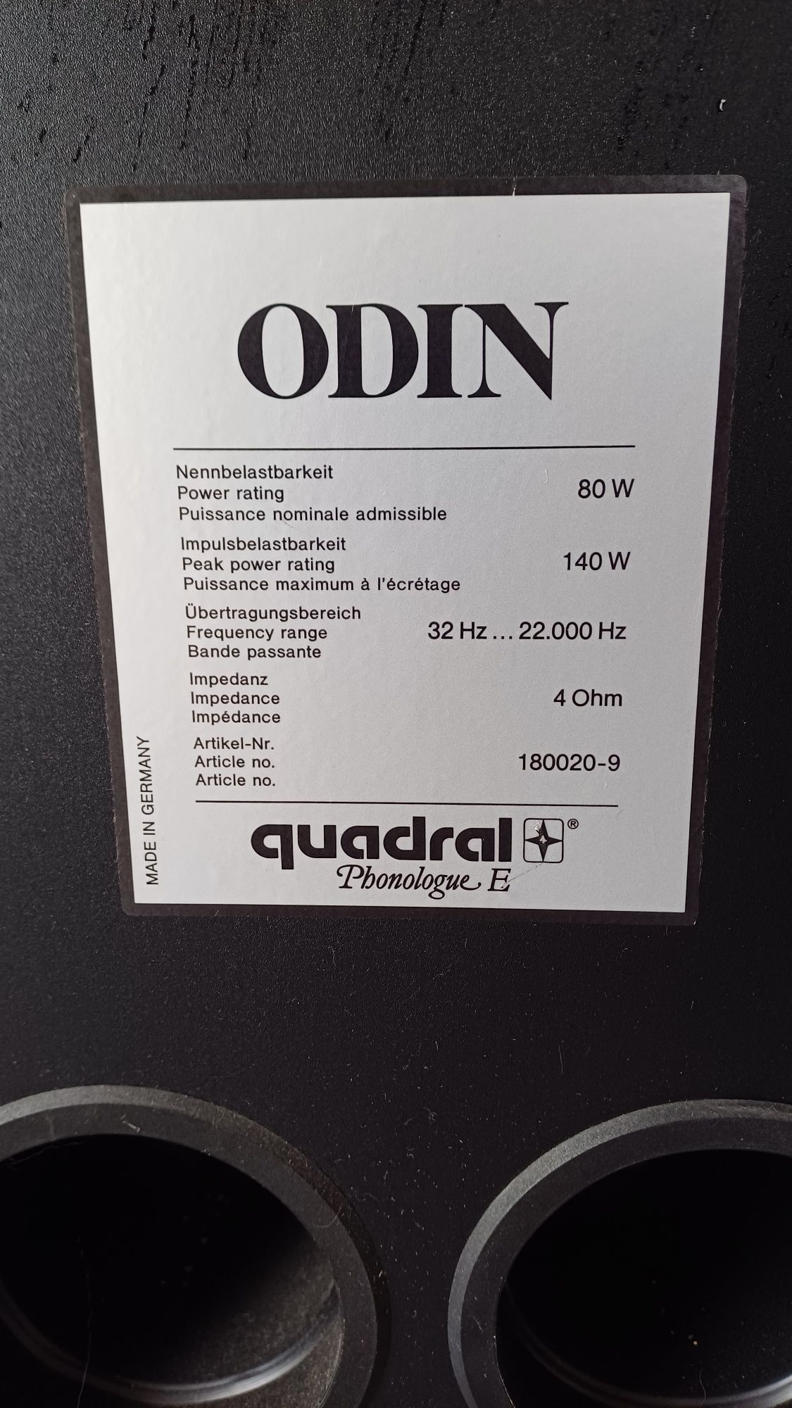 Głośniki quadral model ODIN 2 szt