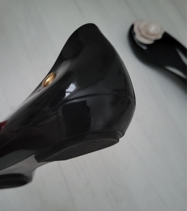 Melissa baleriny damskie 40 balerinki czarne z kwiatem