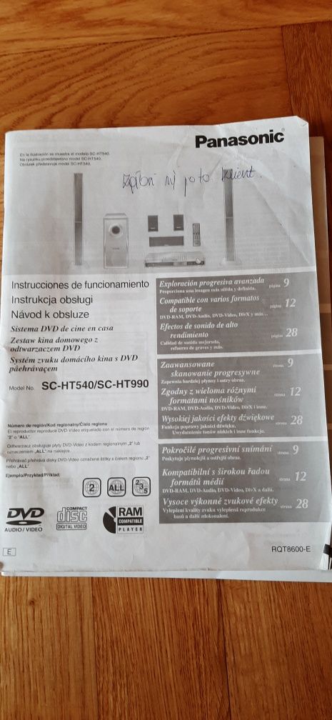 Kino domowe Panasonic SC-HT540/SC-HT990