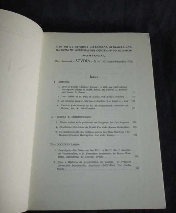 Livro Studia Revista Semestral 41-42 Janeiro/Dezembro 1979