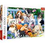 Puzzle 1000 elementów. Psy w ogrodzie. Trefl