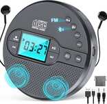 Odtwarzacz CD Discman z akumulatorem 2000 mAh FM Bluetooth, ekran LCD,