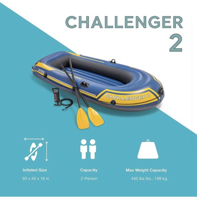 Ponton 2 osobowy intex challanger WIOSŁA + POMPKA