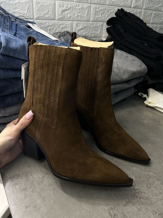 Казаки Zara натуральна замша