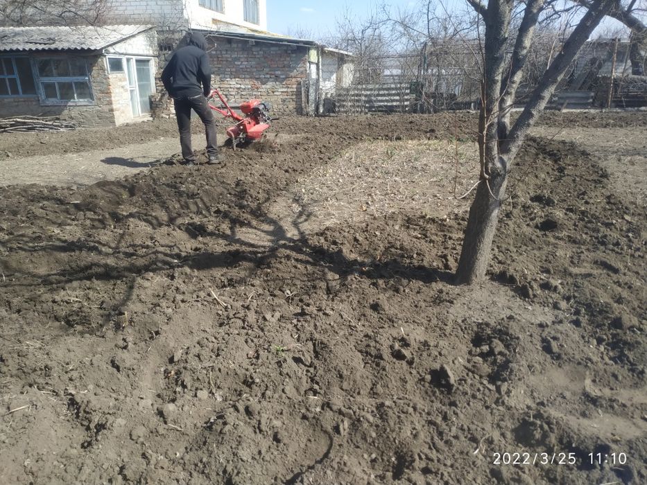 Культивация земли , вспашка, уборка участка , территории, спил деревье