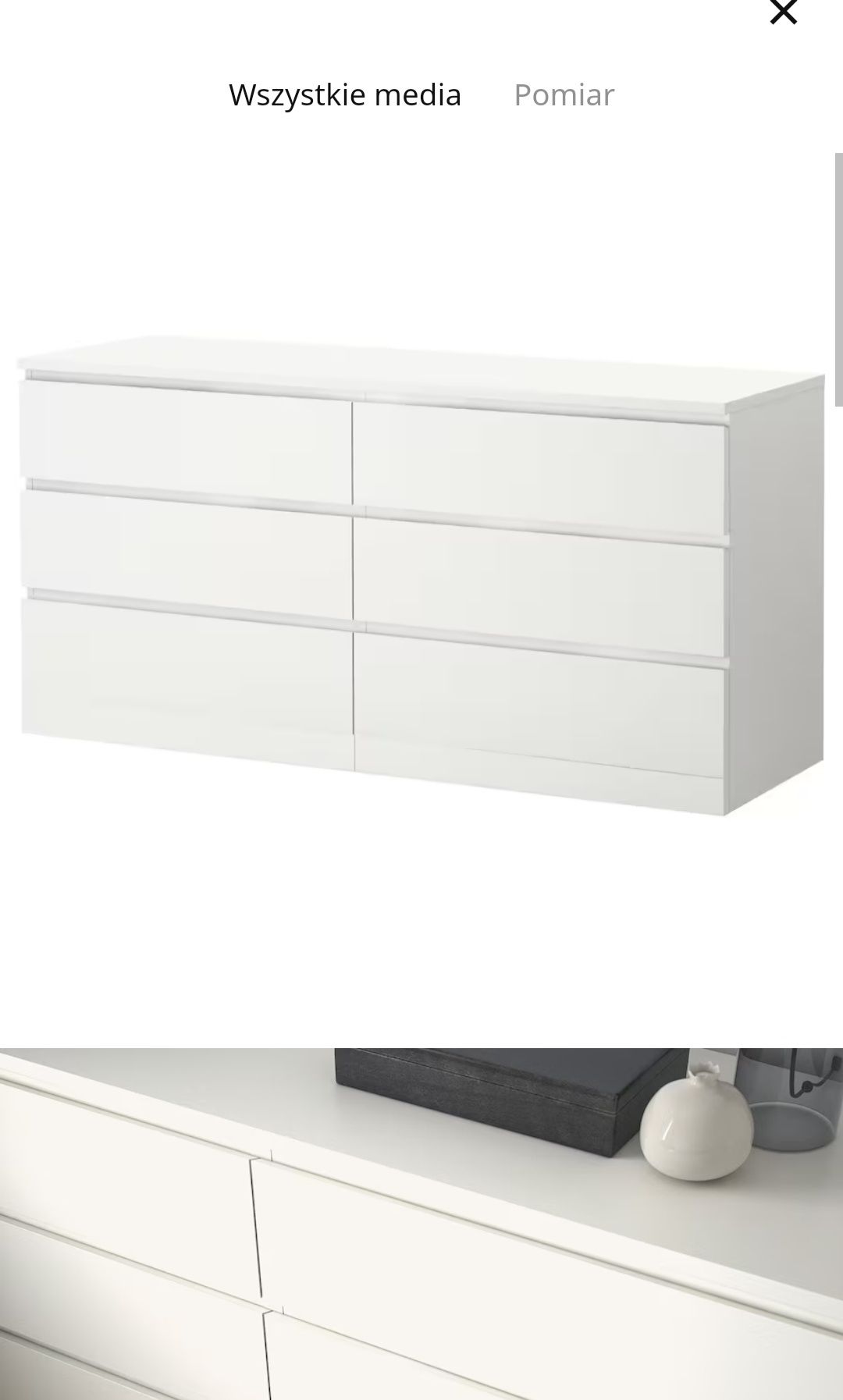 MALM komoda 6 szuflad 160x78cm
Komoda, 6 szuflad, biały, 160x78 cm
Kom