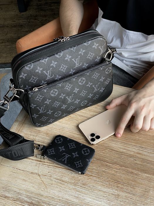 Чоловіча сумка Louis Vuitton мужская сумка барсетка трио 3в1 клатч