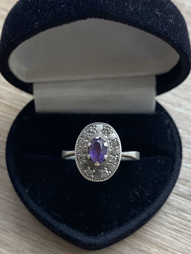 Серебряное кольцо СССР Аметист