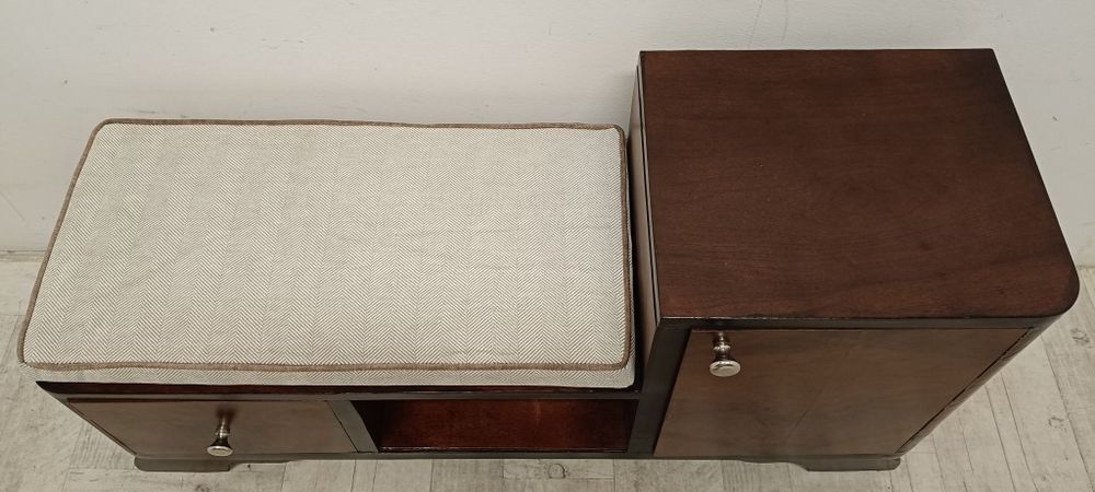 szafka vintage na buty z półkami siedzisko do przedpokoju