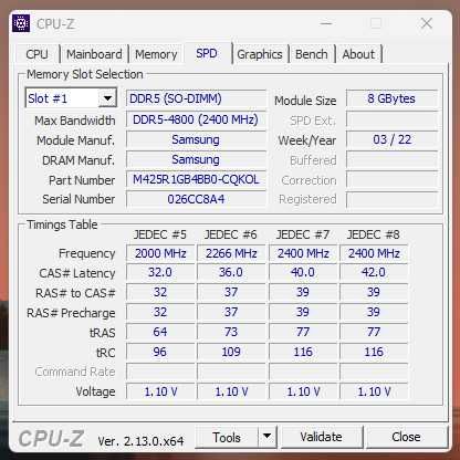 Samsung DDR5 SO-DIM 16GB (2x8 GB) 4800 MHz Pamięć do laptopów RAM