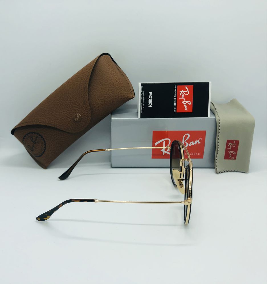 Солнцезащитные очки Ray Ban Round Double Bridge 3647 gBrown 51м стекло