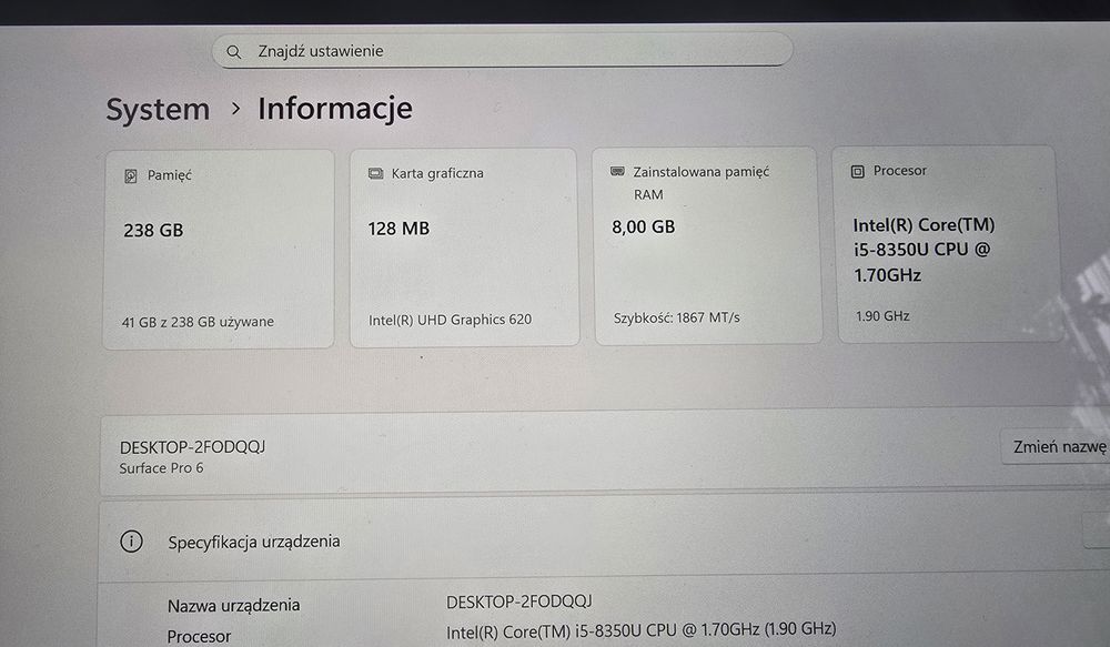 Surface Pro 6 klawiatura pancerne etui