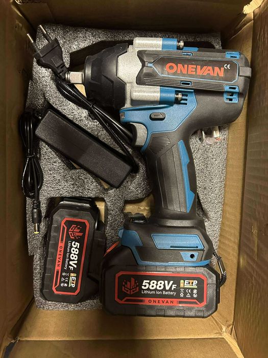 !PROMOCJA! 1800NM bezszczotkowy klucz udarowy ONEVAN 2x zestaw bateri