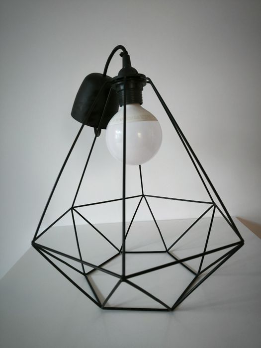Żyrandol czarny vintage diament 35cm 40cm lampa wisząca sufitowa
