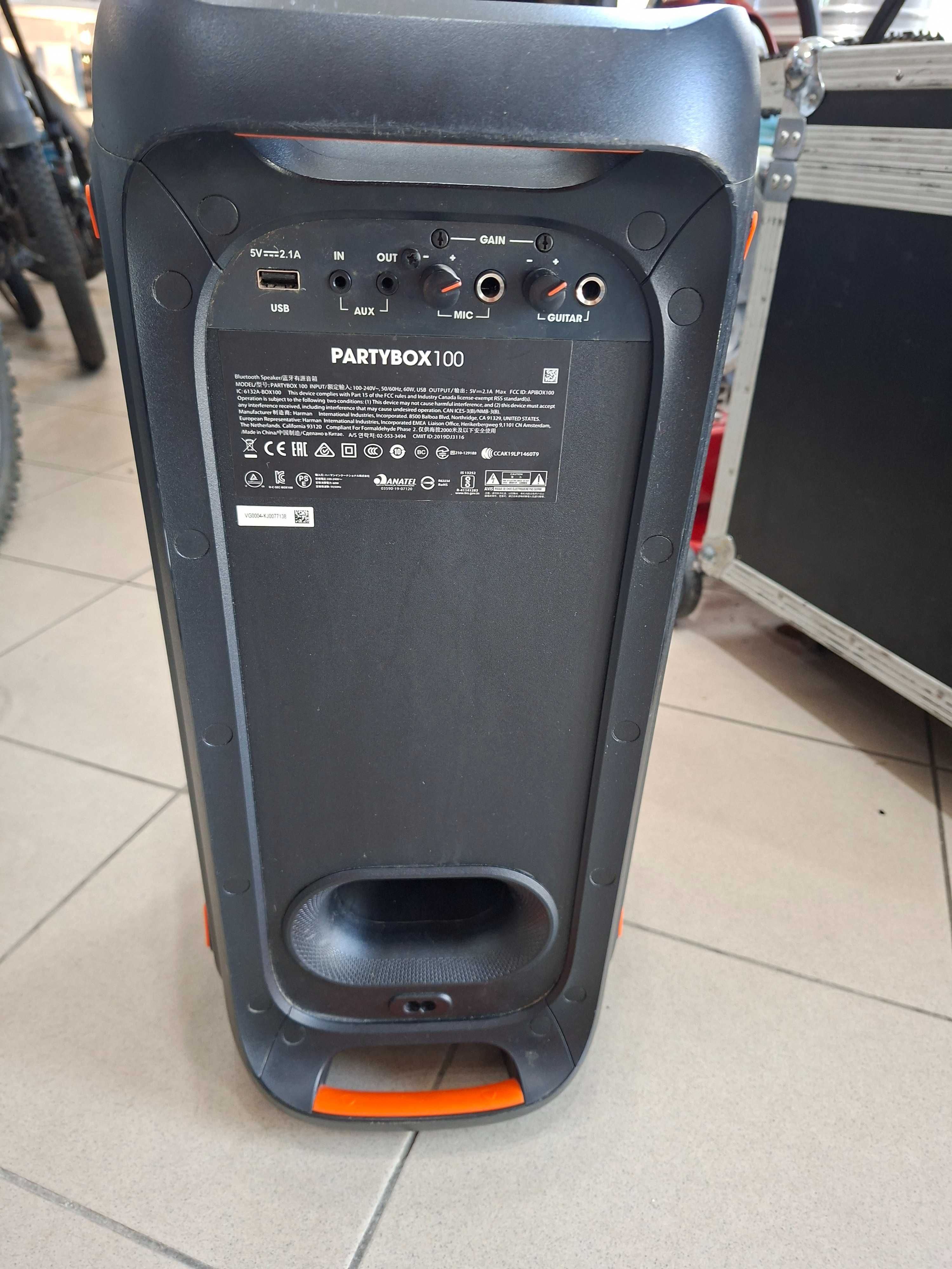 Głośnik bluetooth JBL Partybox 100 LED przenośny MEGA BASS akumulator