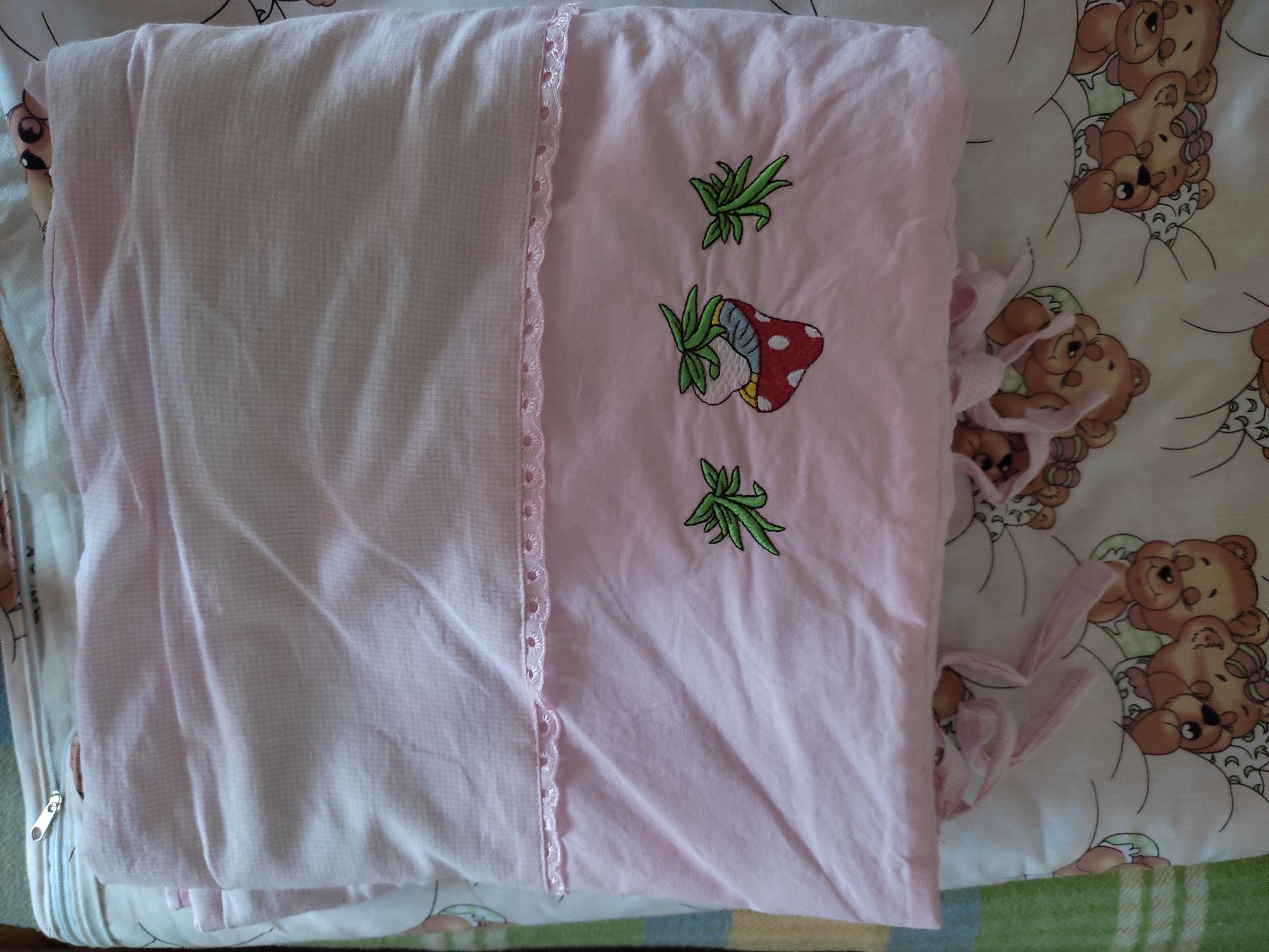 Кроватка Верес капучіно/розовий з маятником,ящиком +подарунки