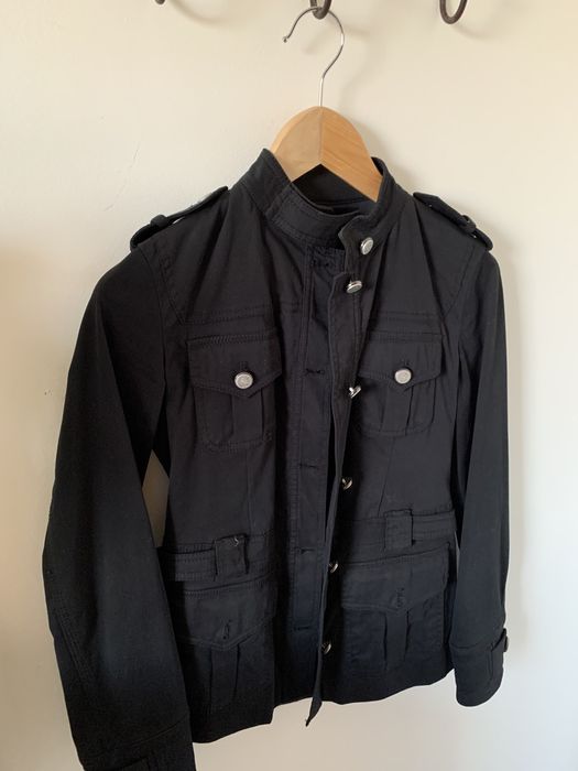 Casaco preto estilo militar Massimo Dutti