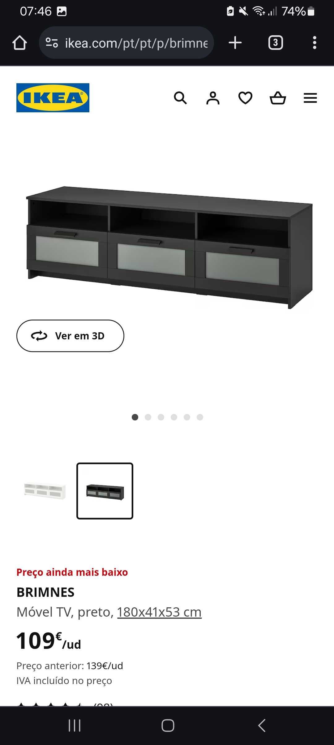 Movel para TV preto com arrumação