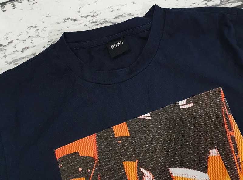 Hugo Boss * koszulka * nadruk * męska * S