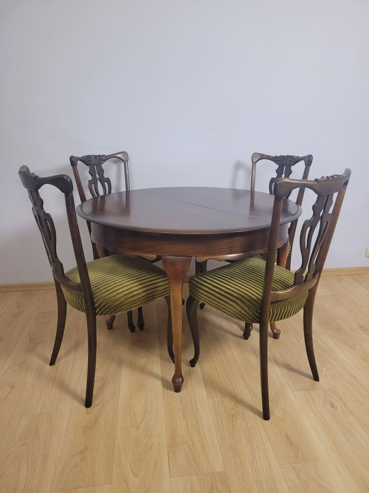 Ludwikowski stół + cztery krzesła