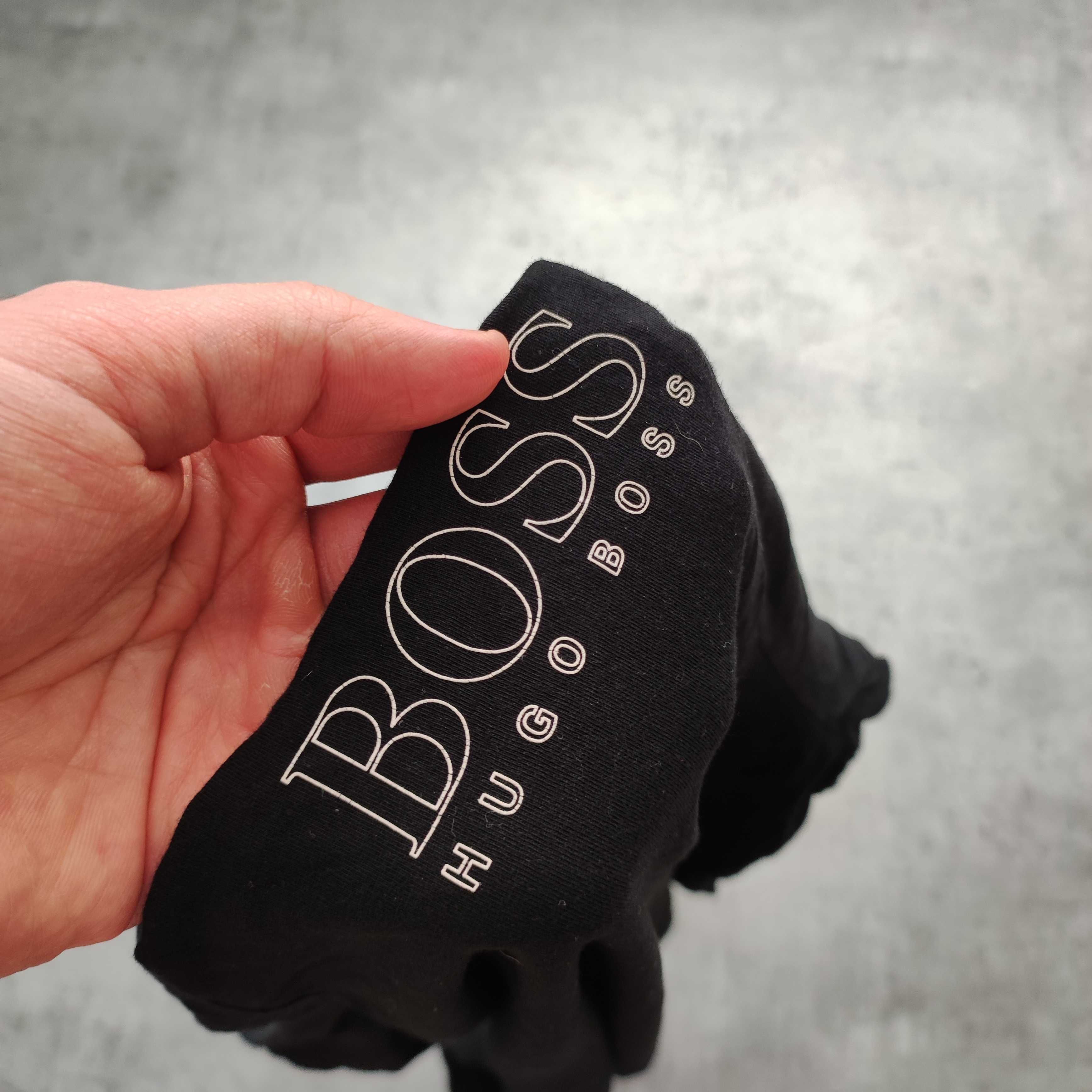 MĘSKA Koszulka Długi Rękaw PREMIUM Bluzka Hugo Boss Czarna Bawełna
