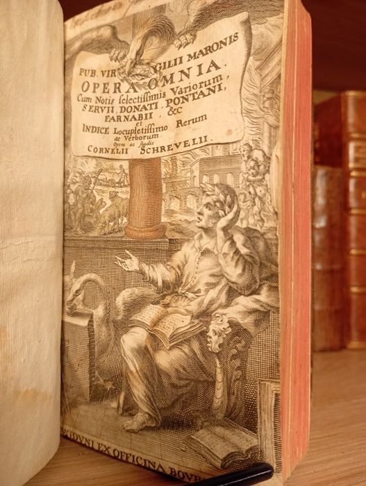 Starodruk ok.1680 Dzieła Publiusza Wergiliusza Marona - Rycina - Rzym