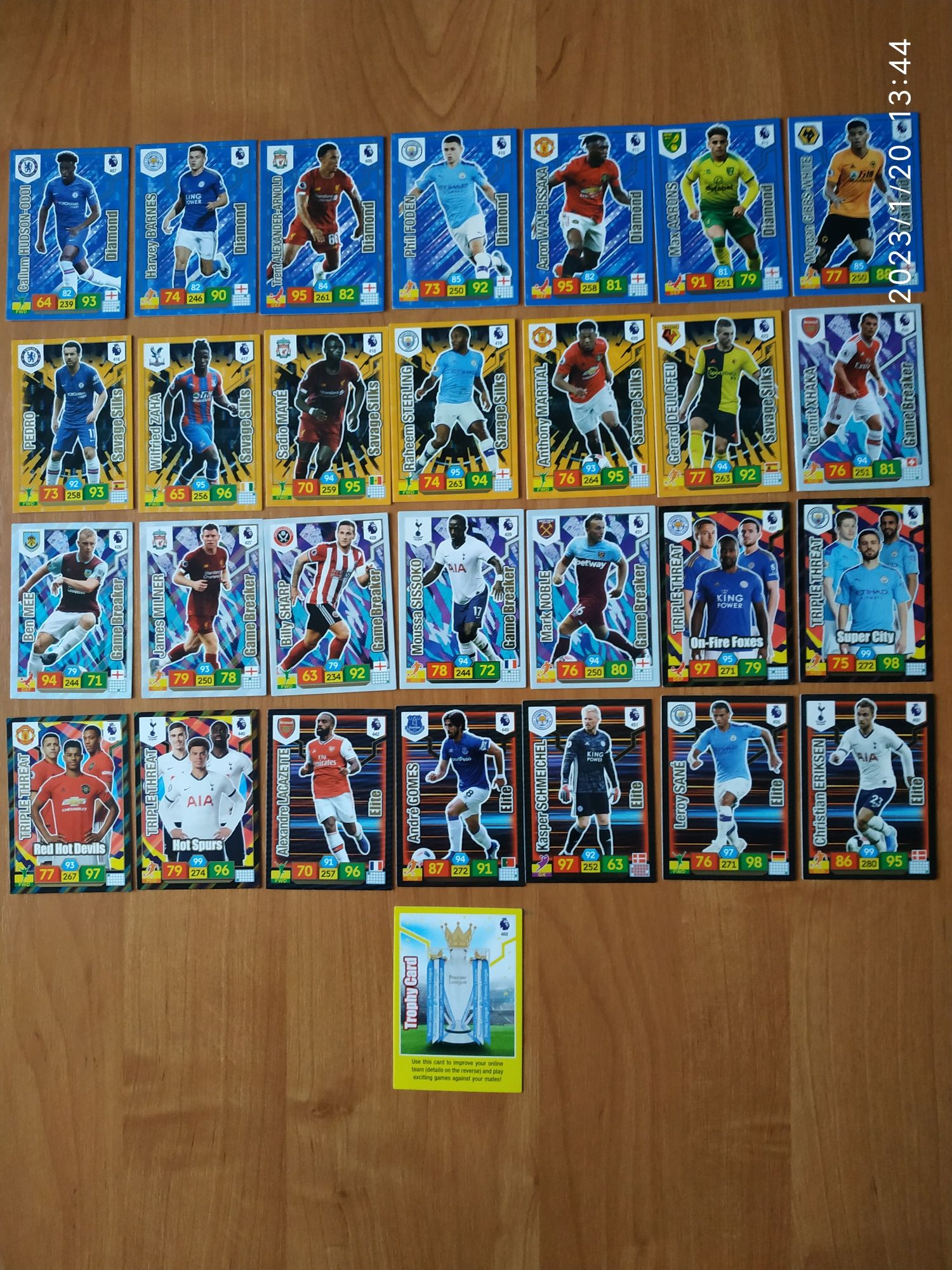 Panini Premier League Adrenalyn XL 2019/20 - Album + 281 kart -unikat