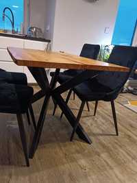 Drewniane stoły i ławy, nogi stalowe
