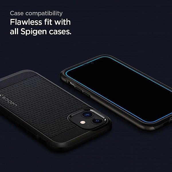 Szkło hartowane Spigen Alm Glass Fc na iPhone 12 / iPhone 12 Pro - cza