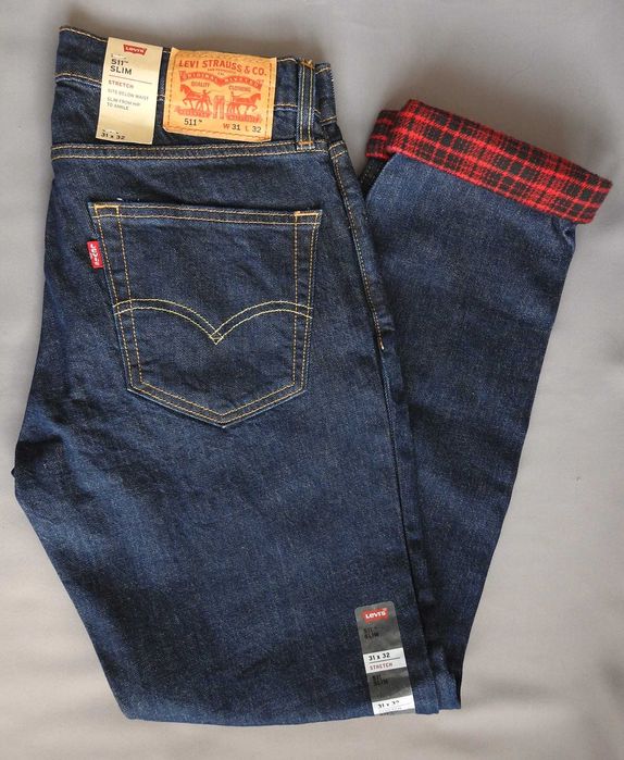 Levis 511 Stretch slim fit Новые джинсы 31x32 100% оригинал из США