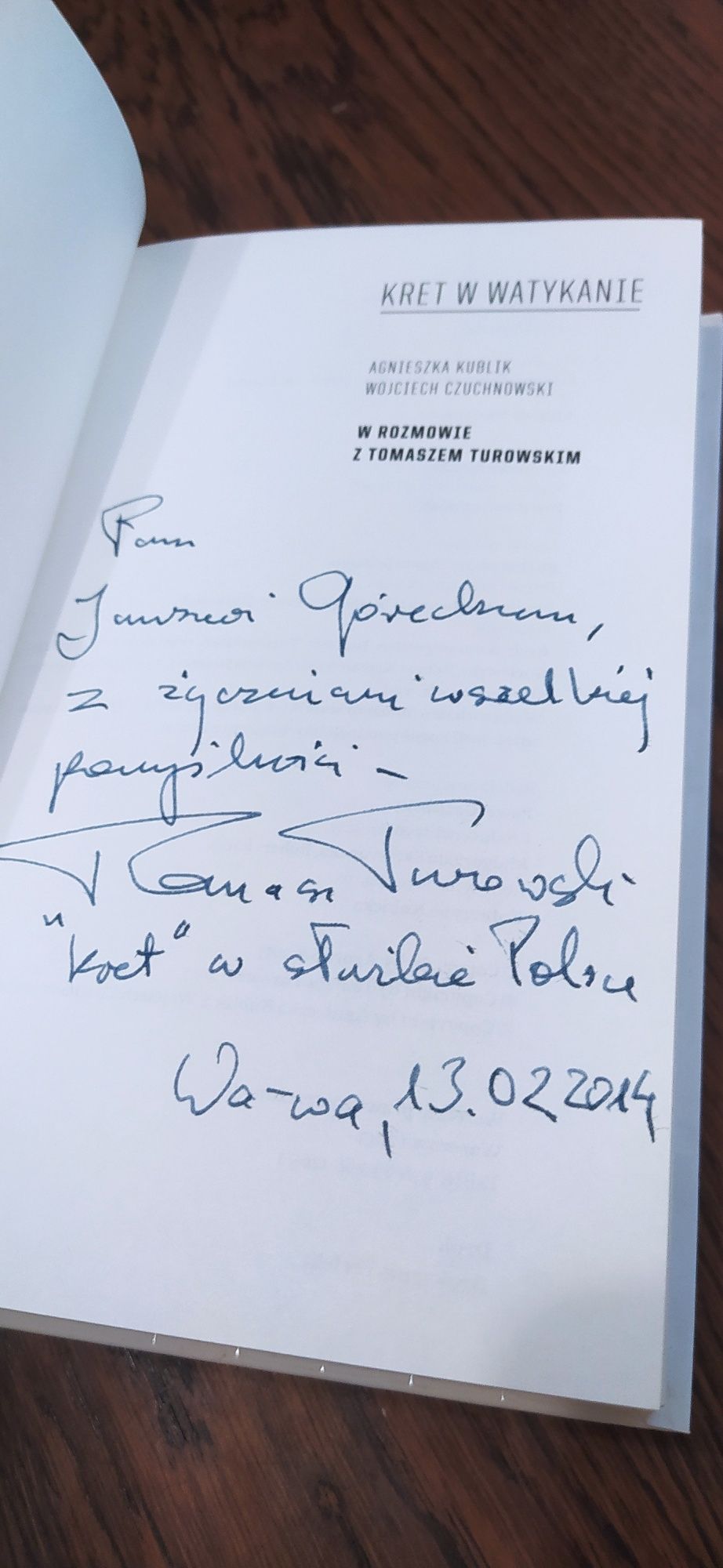 Kret W Watykanie Autograf!