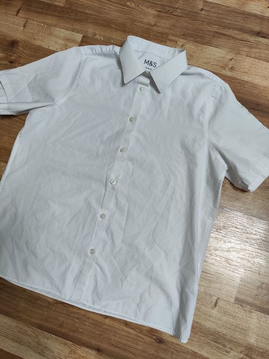 Biała koszula na krótki rękaw r.164